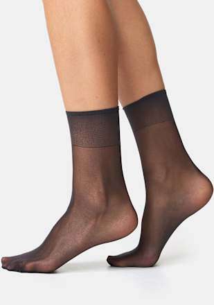 Trend & Style Söckchen Seidenfein schwarz 15 DEN (1 Paar) nur die