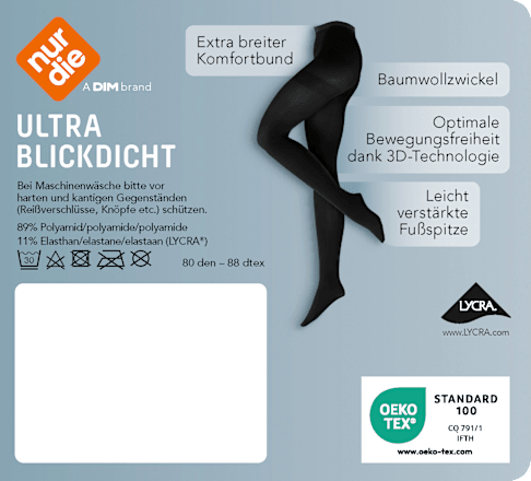 Strumpfhose ultra blickdicht schwarz Gr. 40/44, 80 DEN nur die