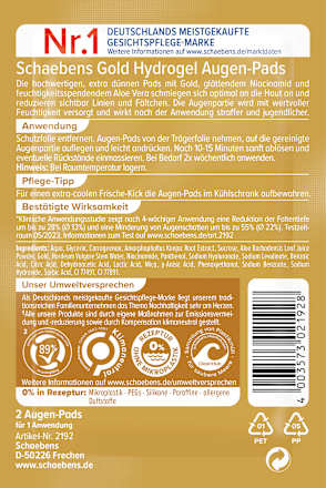 Augenpads Hydrogel Gold Schaebens