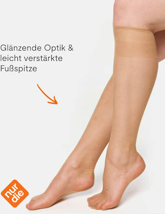 Trend & Style Knie Seidenfein Kniestrümpfe amber 15 DEN (1 Paar) nur die