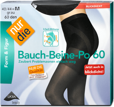 Form & Figur Bauch-Beine-Po Strumpfhose grau 60 DEN, Gr. 40/44 nur die