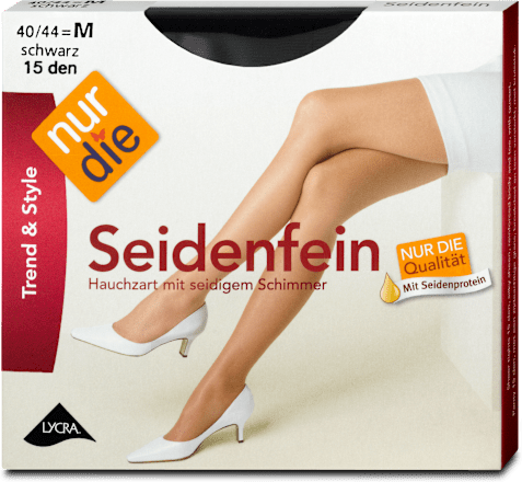 Seidenfein Strumpfhose schwarz 15 DEN, Gr. 40/44 nur die