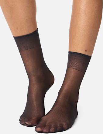 Trend & Style Söckchen Seidenfein schwarz 15 DEN (1 Paar) nur die