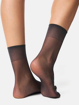 Trend & Style Söckchen Seidenfein schwarz 15 DEN (1 Paar) nur die