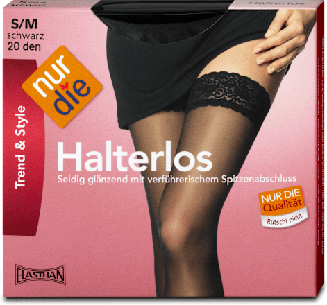 Trend & Style Halterlos Strümpfe schwarz 20 DEN, Gr. 38-42 nur die