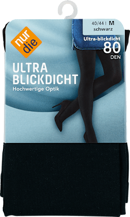 Ultra Blickdicht Strumpfhose schwarz 80 DEN, Gr. 40/44 nur die