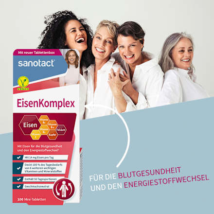 Eisen Komplex Mini-Tabletten (100 Stück) sanotact