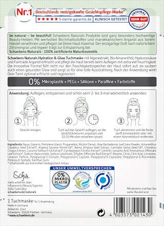 Tuchmaske Naturals Hydration & Glow Schaebens