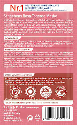 Gesichtsmaske Rosa Tonerde (2x5 ml) Schaebens