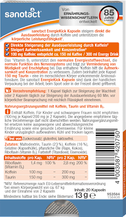 EnergieKick Kapseln 20 St. sanotact
