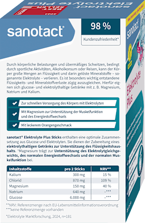 Elektrolyte Plus Sticks 20 St sanotact