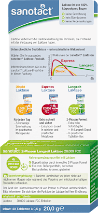 2-Phasen Langzeit Laktase 20.000 40 St. sanotact