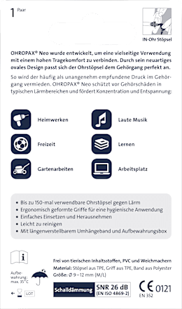 Ohrstöpsel Neo (1 Paar) Ohropax