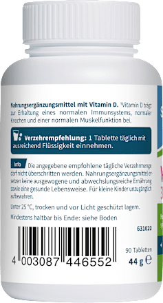 Vitamin D 3200 I.E. Bierhefe Tabletten 90 St sanotact