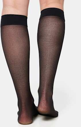 Trend & Style Knie Seidenfein Kniestrümpfe schwarz 15 DEN (1 Paar) nur die