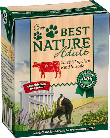 Nassfutter Katze mit Rind in Soße, Tetrakarton Cats Best Nature