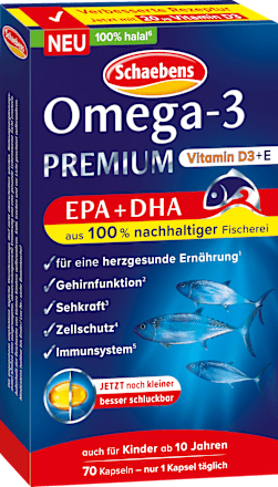 Omega-3 Premium Fischöl Kapseln 70 St Schaebens