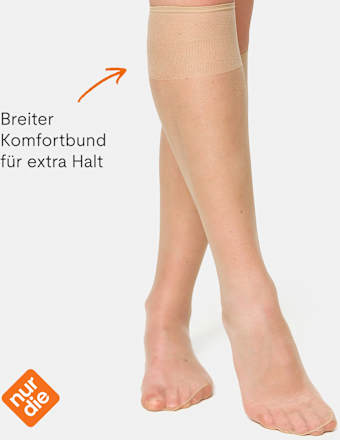 Trend & Style Knie Seidenfein Kniestrümpfe teint 15 DEN (1 Paar) nur die