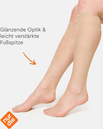 Trend & Style Knie Seidenfein Kniestrümpfe teint 15 DEN (1 Paar) nur die