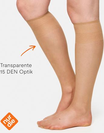 Kniestrümpfe seidenfein amber onesize 15 DEN nur die