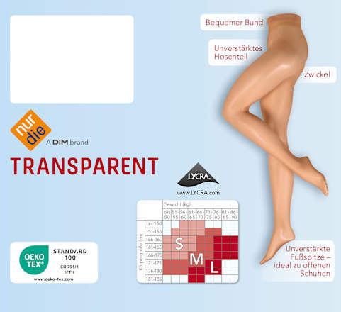 Strumpfhose transparent amber Gr. 44/48, 15 DEN nur die