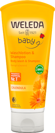 Loțiune de spălare și șampon cu extract de gălbenele pentru bebeluși WELEDA baby