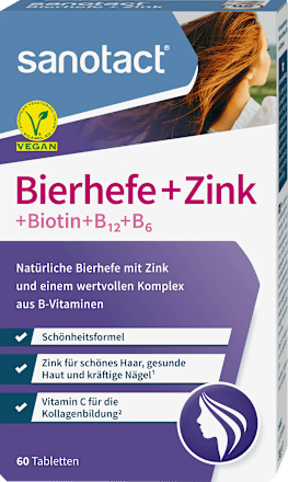 Bierhefe + Zink Tabletten 60 St. sanotact