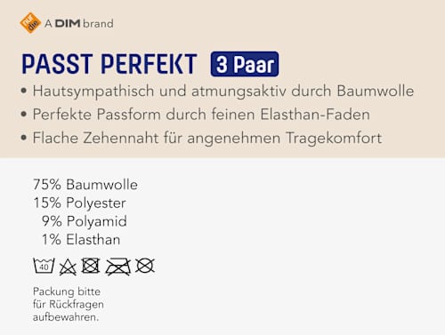 Passt Perfekt Socken blau Gr. 35-38 nur die