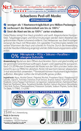 Gesichtsmaske Peel-Off Schaebens