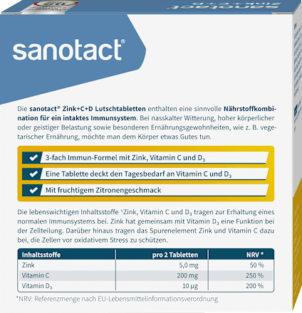 Zink + C + D Lutschtabletten 20 St. sanotact