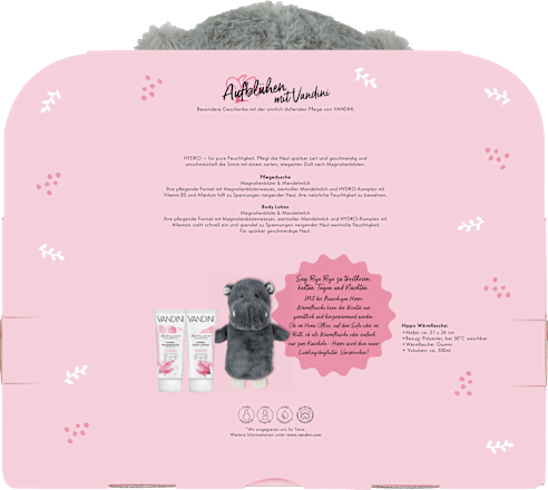 Geschenkset "Hydro" mit Wärmflasche Hippo 3tlg VANDINI