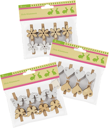 Holzklammern natur-weiß Dekorieren & Einrichten