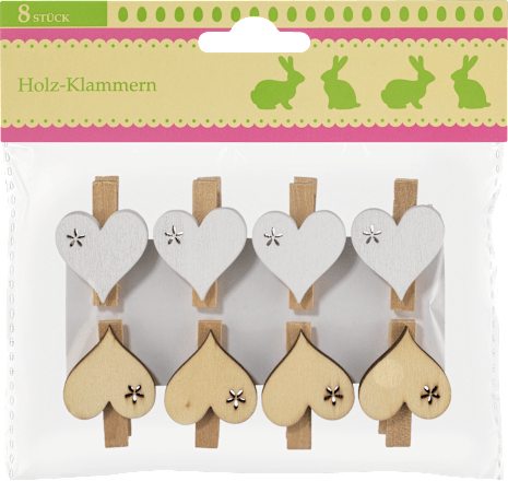 Holzklammern natur-weiß Dekorieren & Einrichten