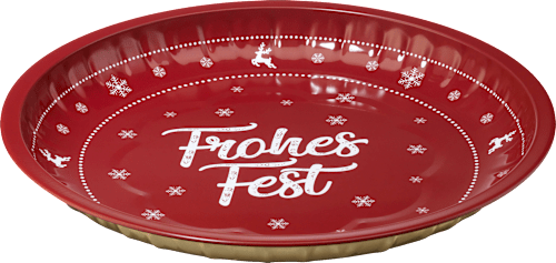 Metallteller 26cm rot Frohes Fest Dekorieren & Einrichten