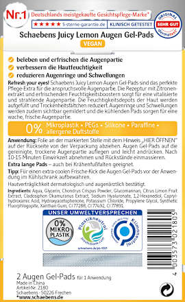 Augen Gel-Pads Juicy Lemon (1 Paar) Schaebens