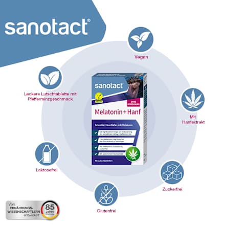 Melatonin + Hanf Lutschtabletten 45 St sanotact