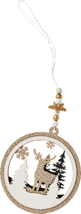 Holzscheibe, schwarz-weiß-gold Dekorieren & Einrichten