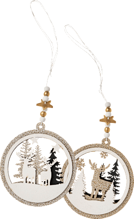 Holzscheibe, schwarz-weiß-gold Dekorieren & Einrichten