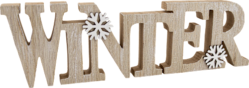 Holzschriftzug "Winter" natur-weiß keine Marke