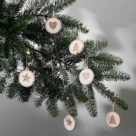 Weihnachtsanhänger, natur-weiß Dekorieren & Einrichten