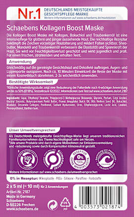 Gesichtsmaske Kollagen Boost Schaebens