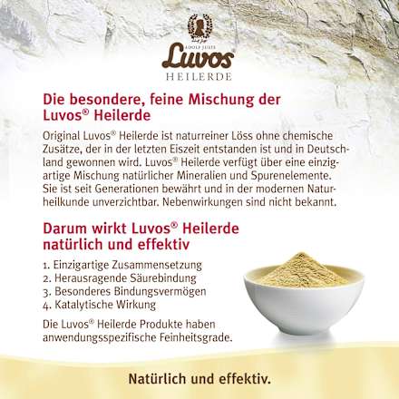 Heilerde 1 fein innerlich bei Sodbrennen und Durchfall Luvos Heilerde