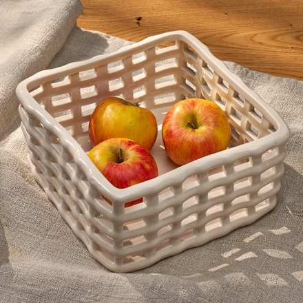 Korb aus Keramik, beige Dekorieren & Einrichten