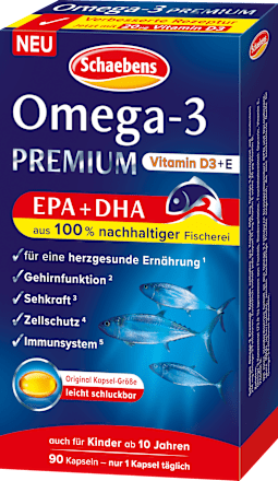 Omega-3 Premium Fischöl Kapseln 90 St Schaebens
