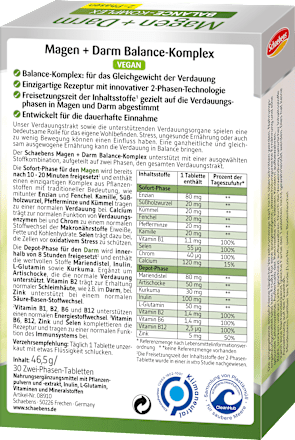 Magen + Darm Balance-Komplex Tabletten 30 St Schaebens