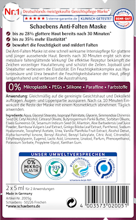 Anti Falten Gesichtsmaske (10 St.x2x5 ml) Schaebens