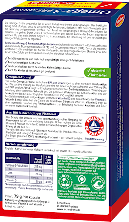 Omega-3 Premium Fischöl Kapseln 90 St Schaebens