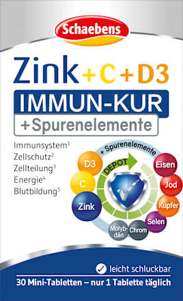 Zink + Vitamin C + Vitamin D3 Tabletten 30 St. Schaebens