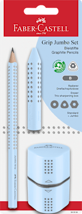 Bleistift Grip Jumbo Set Blau 3tlg Faber-Castell