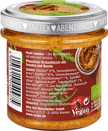 Brotaufstrich, Kirschtomate Rucola Tartex